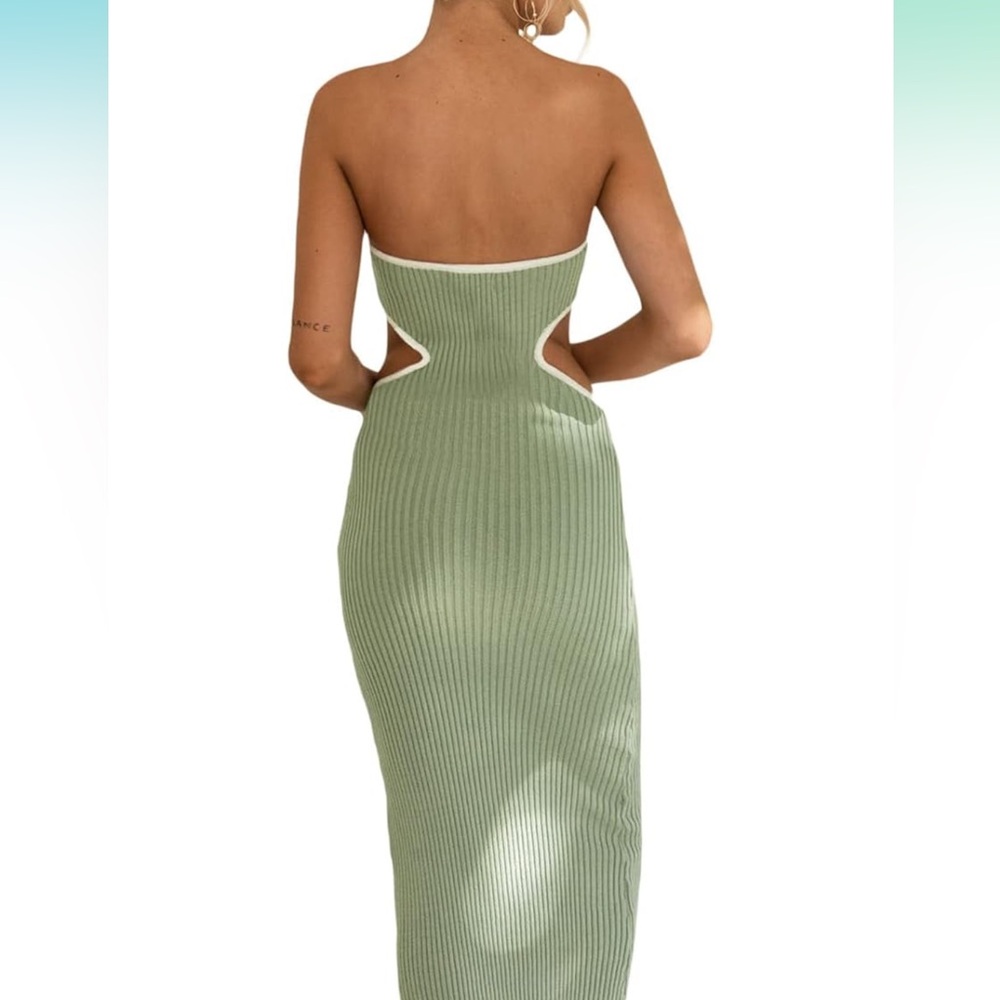Elegant Green Strapless Dress